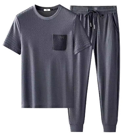 Men’s Ice Silk Houndstooth Set