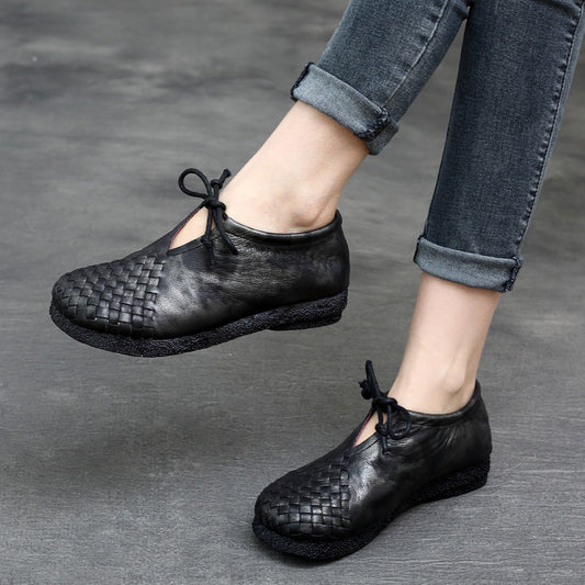 Artisan Woven Leather Flats