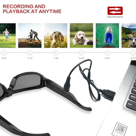 Mini Wearable Camera Glasses – Discreet Action Cam Sunglasses