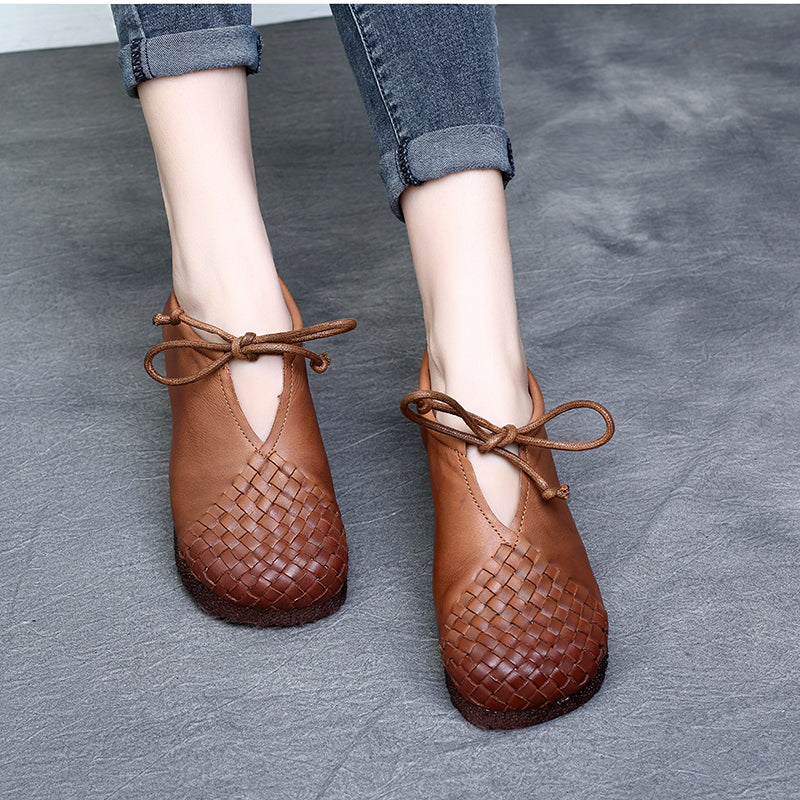 Artisan Woven Leather Flats