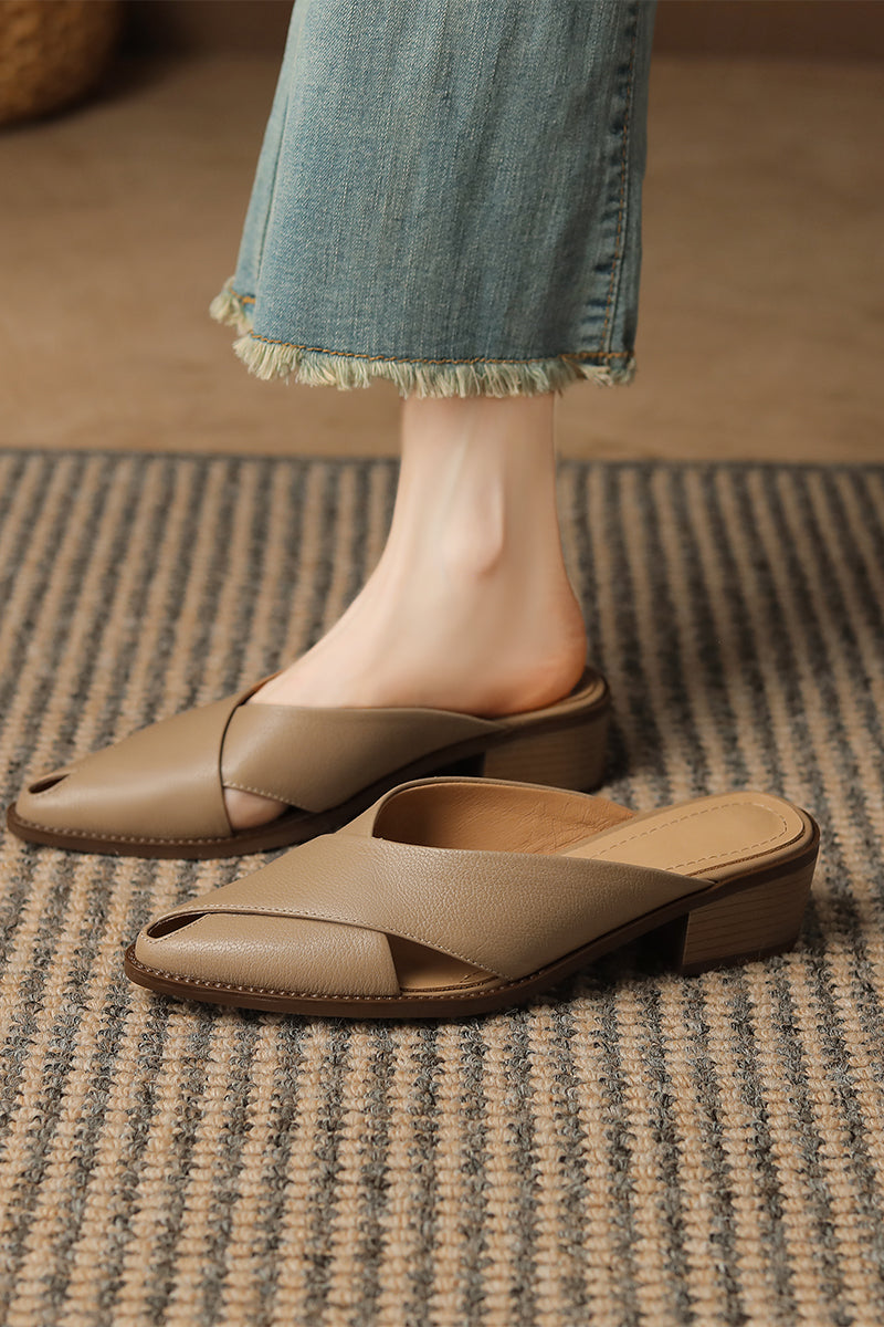 Classic Mid Heel Mules