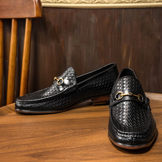 Men’s Woven Leather Loafers