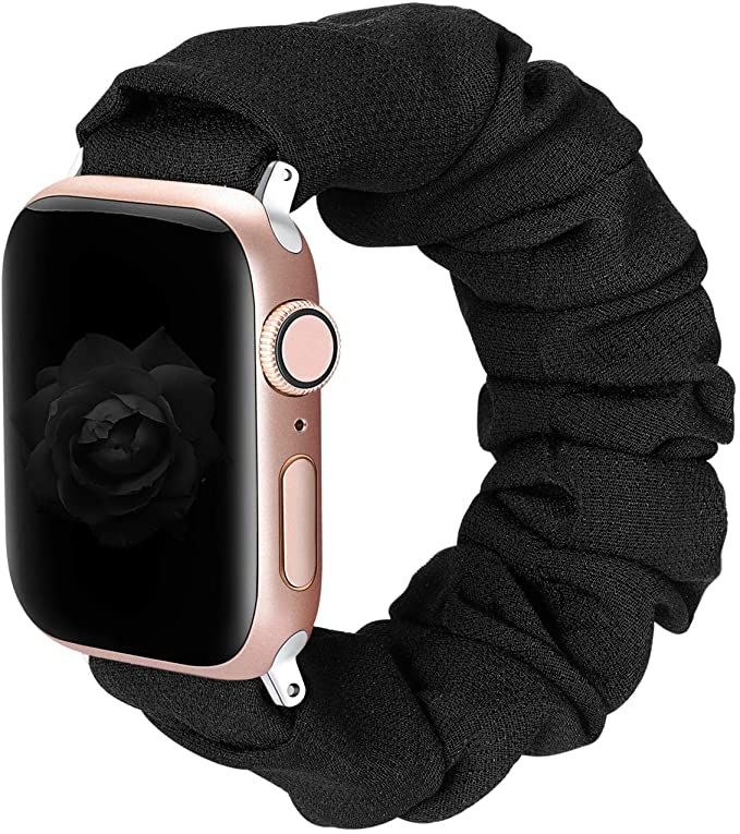 Elastic Scrunchie Apple Watch Band - Black