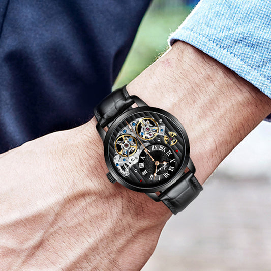 luxury Automatic Skeleton Watch - Classic Gentleman Style