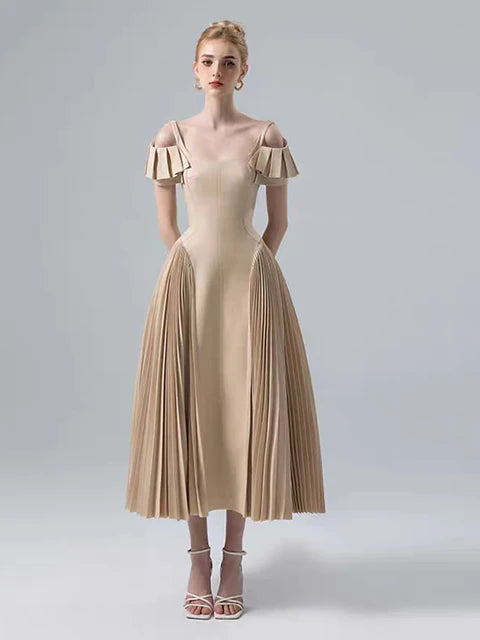 Camisole Backless Party Dress With Pleated and Patchwork Details for Women, SoHo