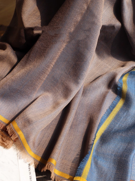 Cashmere Scarf with Velvet Ring