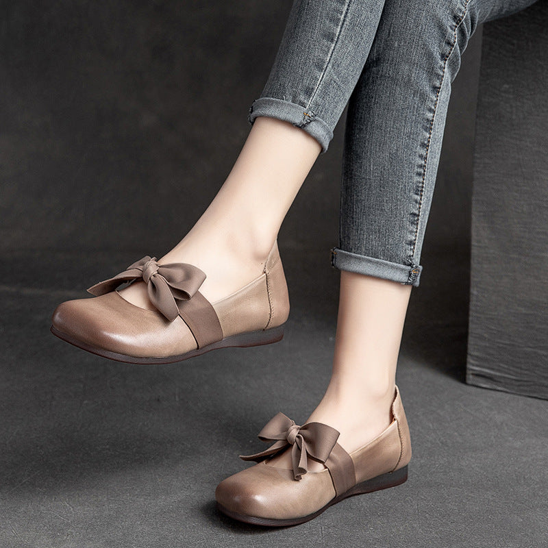 Leather Bow Flats