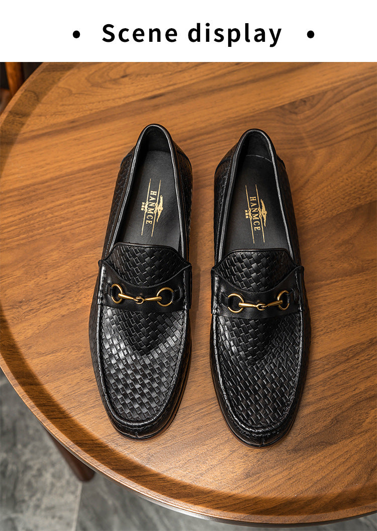 Men’s Woven Leather Loafers