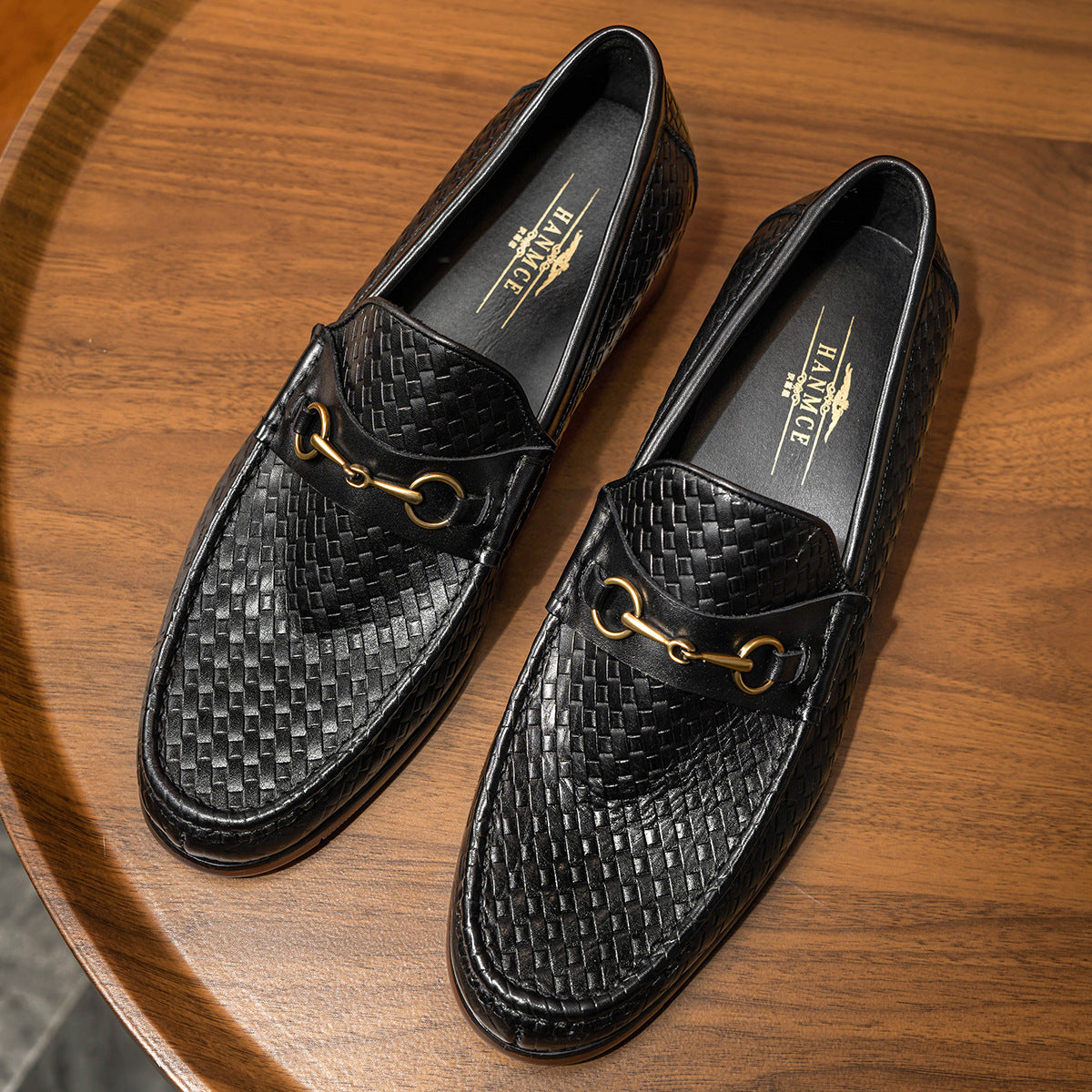 Men’s Woven Leather Loafers