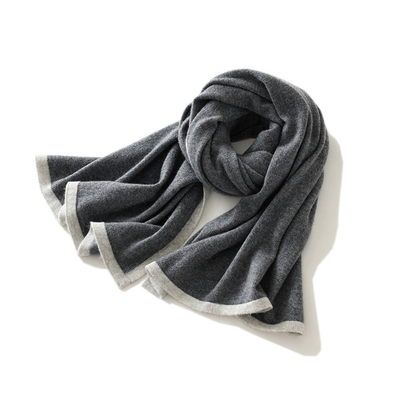 Color-Block Knit Long Scarf