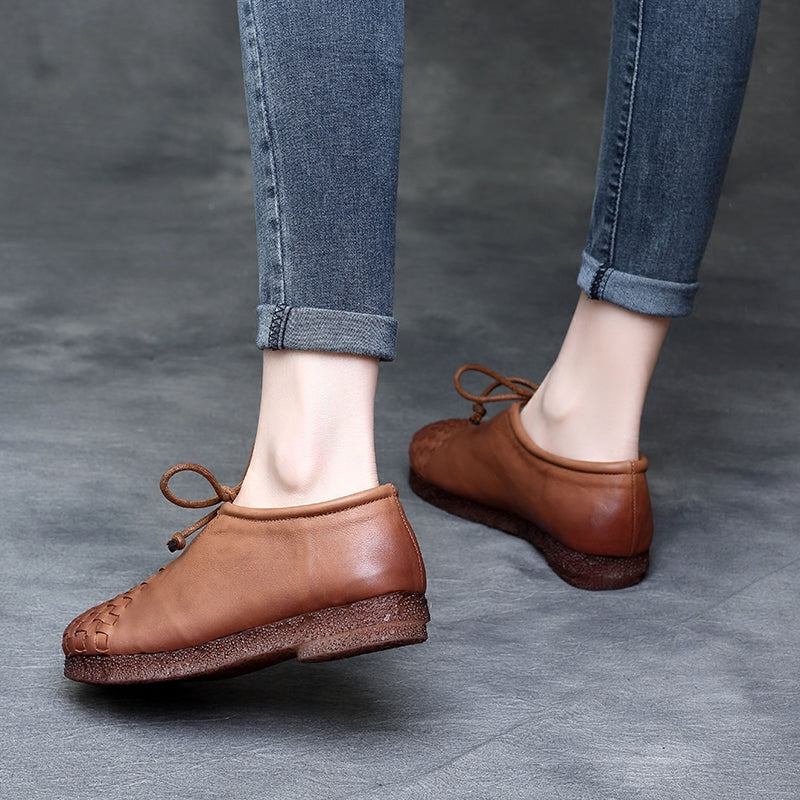 Artisan Woven Leather Flats