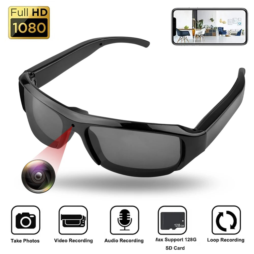 Mini Wearable Camera Glasses – Discreet Action Cam Sunglasses