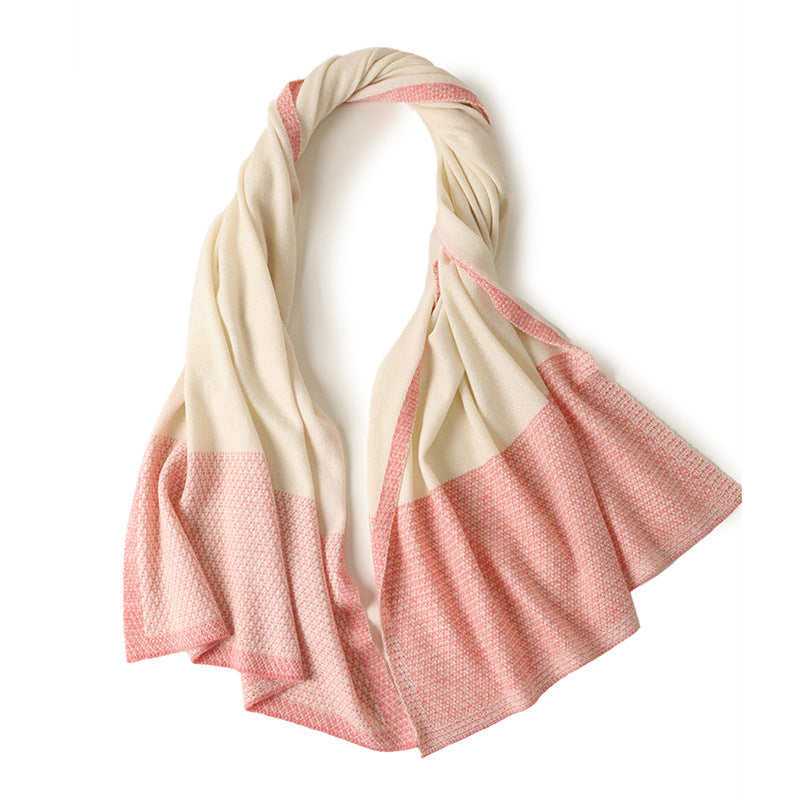 Soft Woven Color-Block Scarf