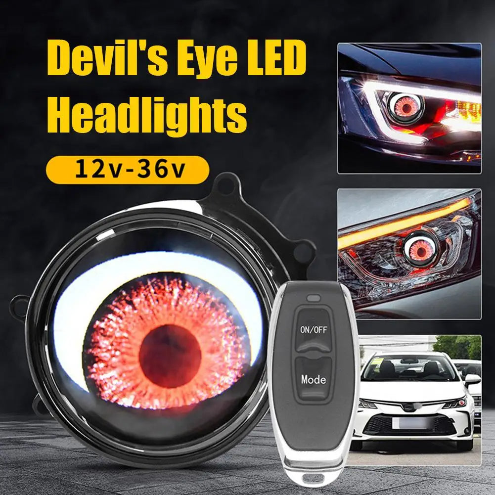 Dynamic LED Eye Headlights – 6 Remote-Controlled Flicker Modes