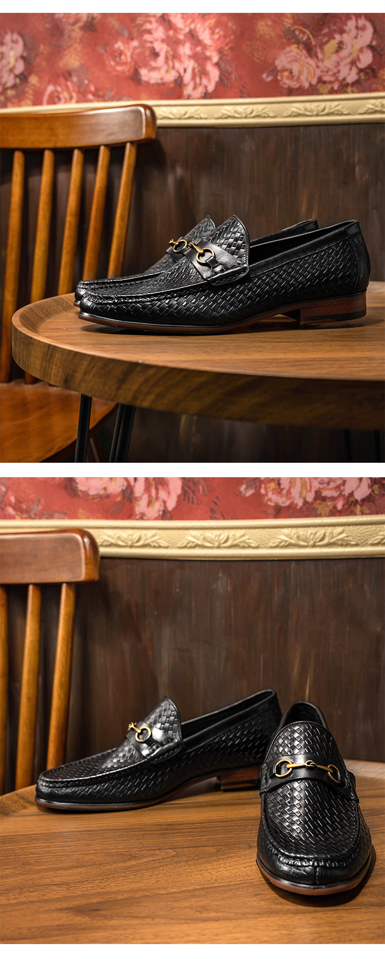 Men’s Woven Leather Loafers