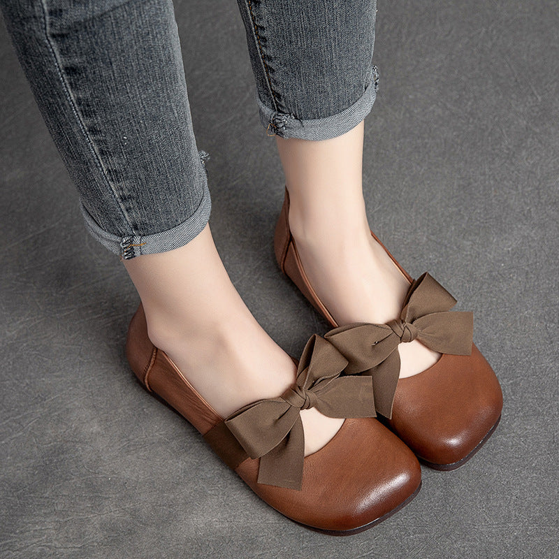 Leather Bow Flats