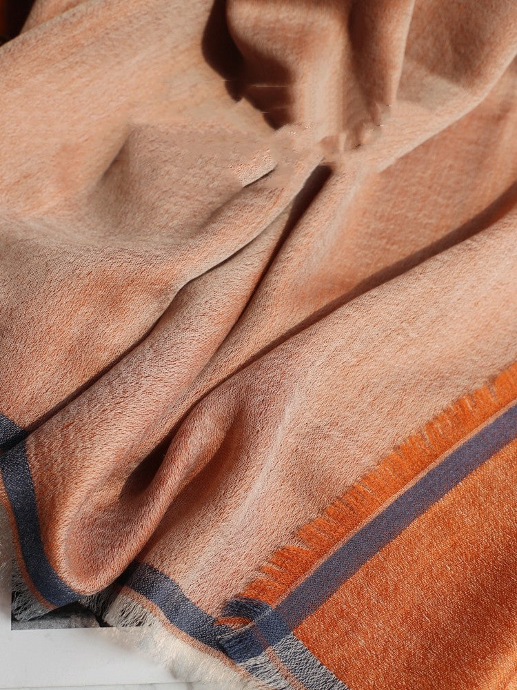 Cashmere Scarf with Velvet Ring