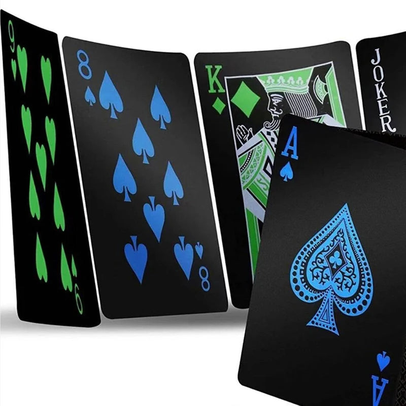 Black & Blue Playing Cards – Waterproof PVC Deck with Red & Yellow Suits
