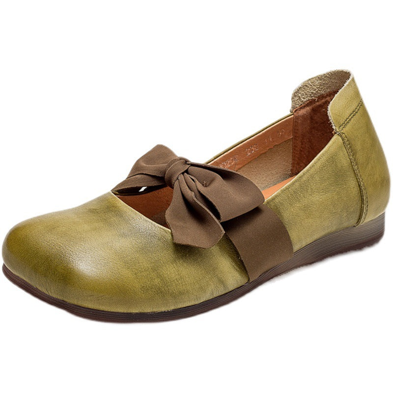 Leather Bow Flats