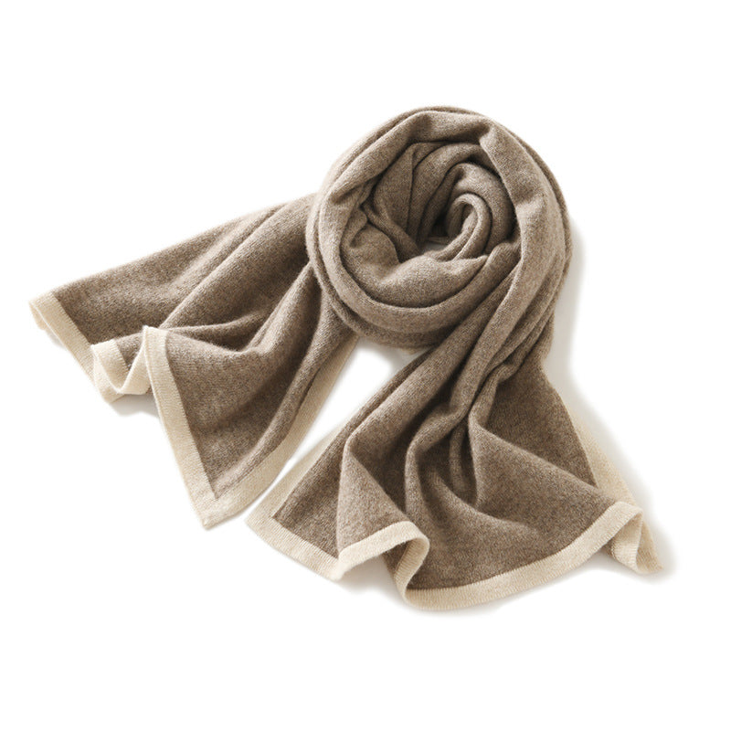 Color-Block Knit Long Scarf