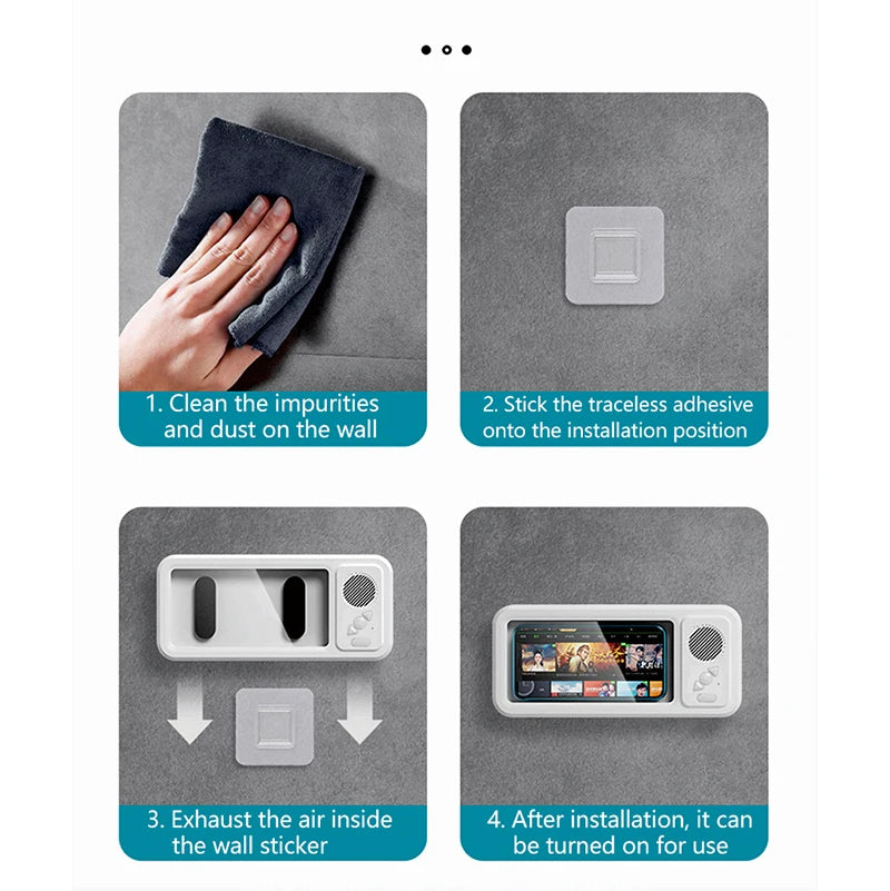 Shower Phone Case with Speaker – 360° Rotating Mount