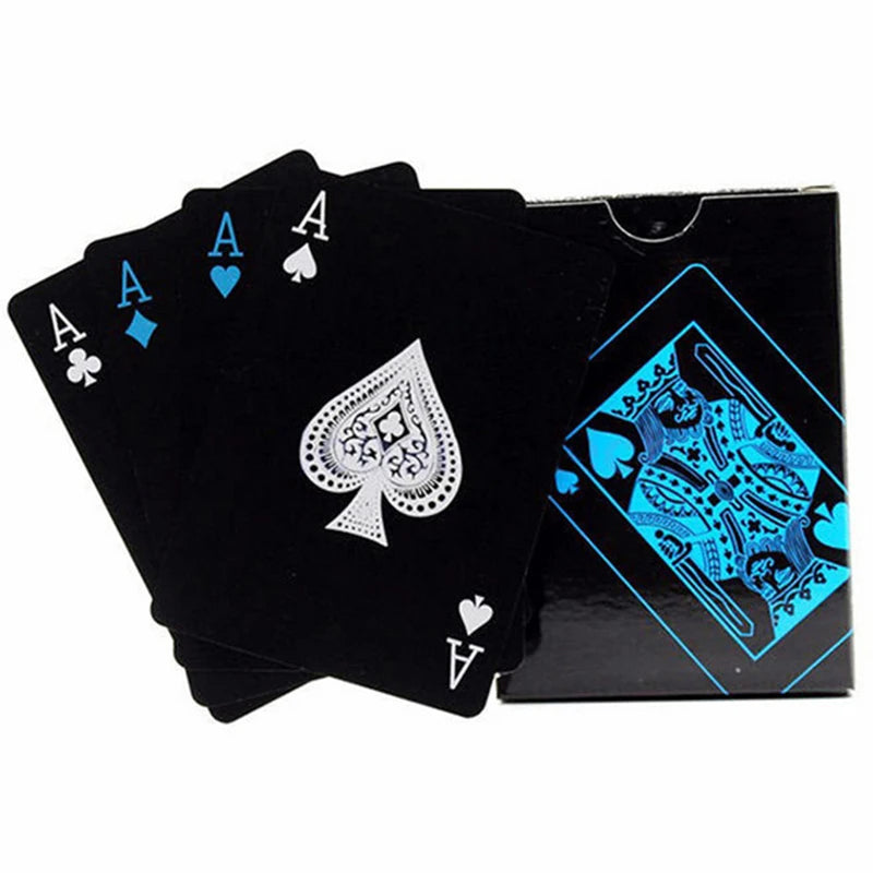 Black & Blue Playing Cards – Waterproof PVC Deck with Red & Yellow Suits