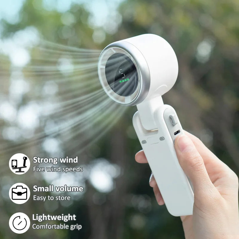 Handheld Turbo Fan – 5-Speed High-Power Portable Mini Fan