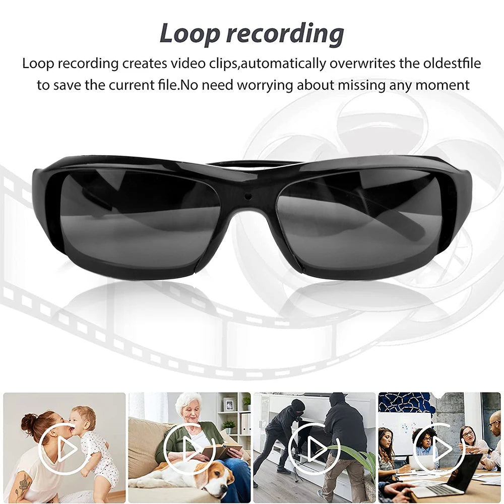 Mini Wearable Camera Glasses – Discreet Action Cam Sunglasses