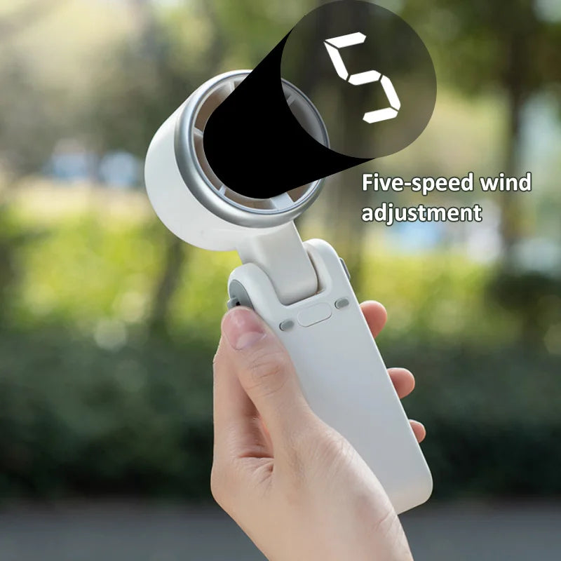 Handheld Turbo Fan – 5-Speed High-Power Portable Mini Fan