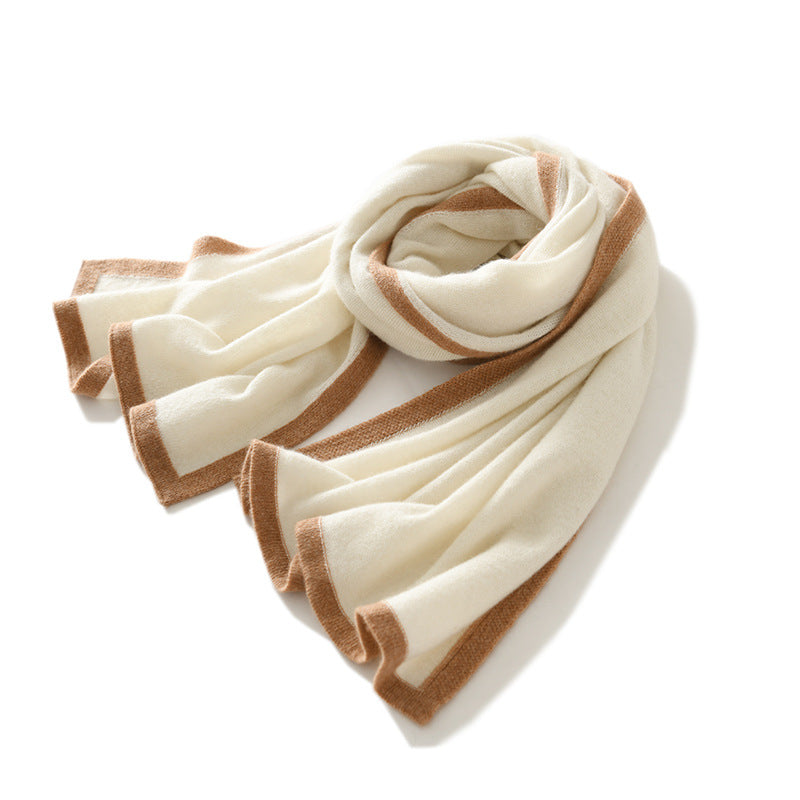 Color-Block Knit Long Scarf