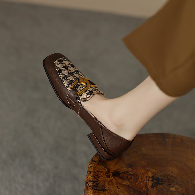 Classic Metal Buckle Loafers