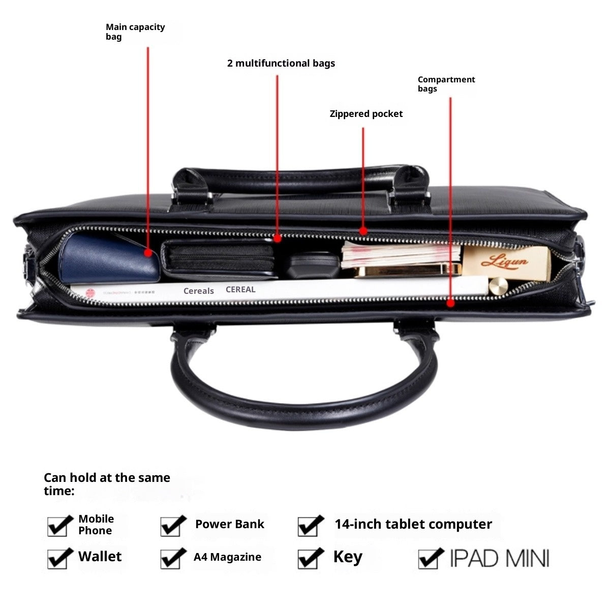 Men’s Luxury Cowhide Business Handbag