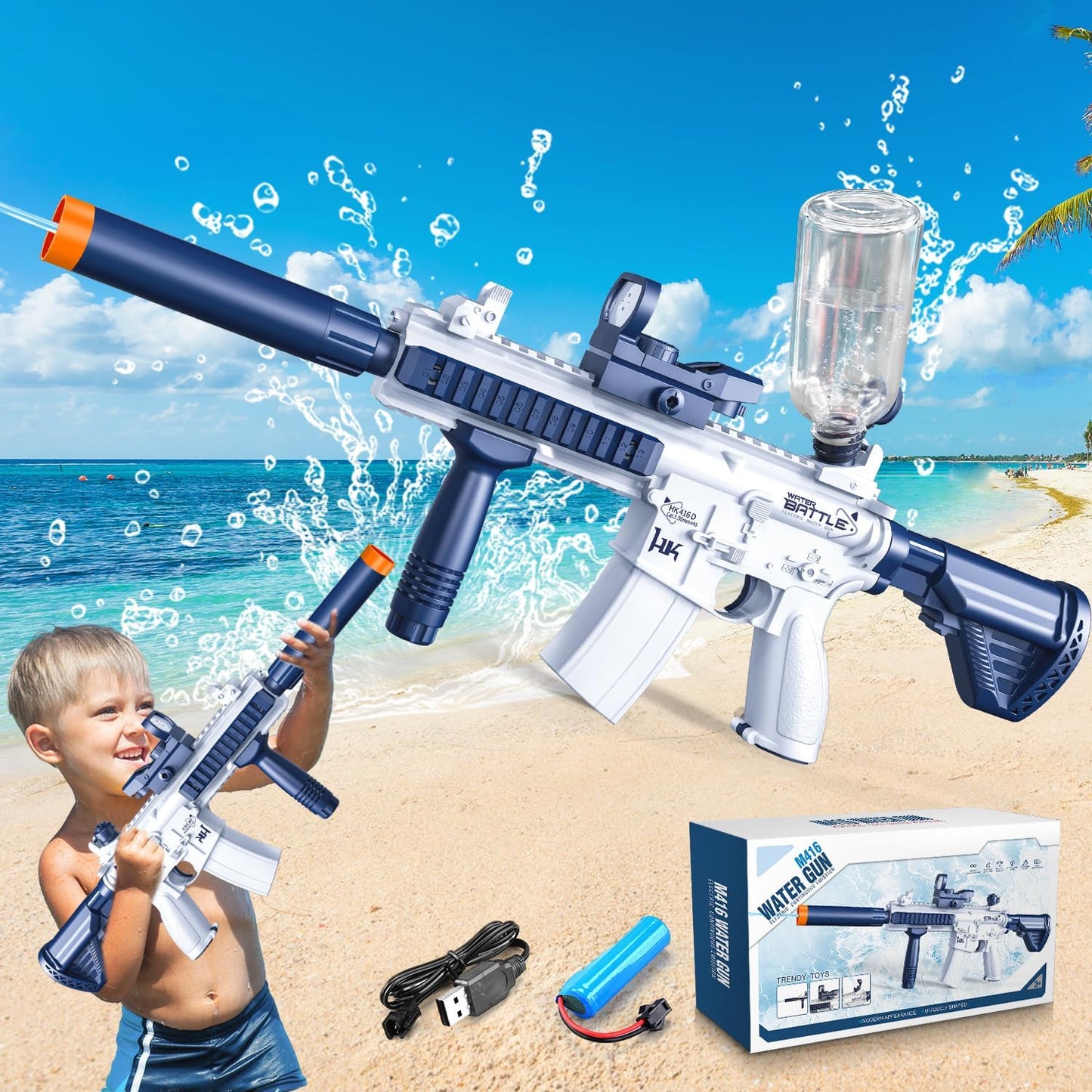 SplashMaster Electric Water Blaster – Outdoor Fun Toy Gun
