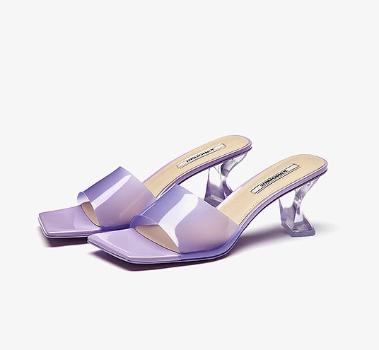 Crystal Heel Mule Sandals