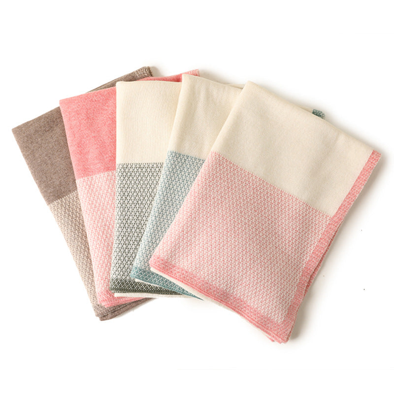 Soft Woven Color-Block Scarf