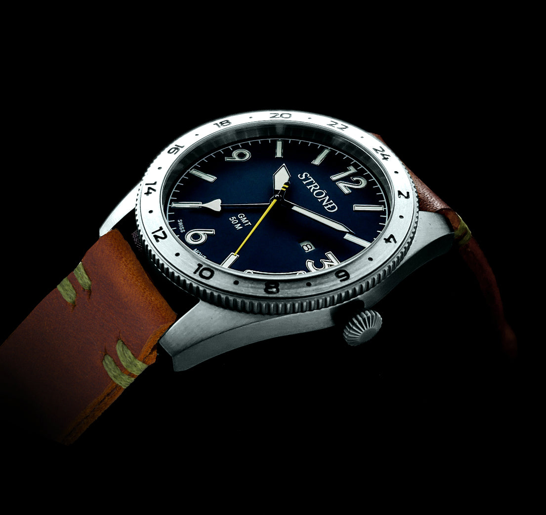 Men's Classic GMT Watch - 316L Steel, Blue Dial