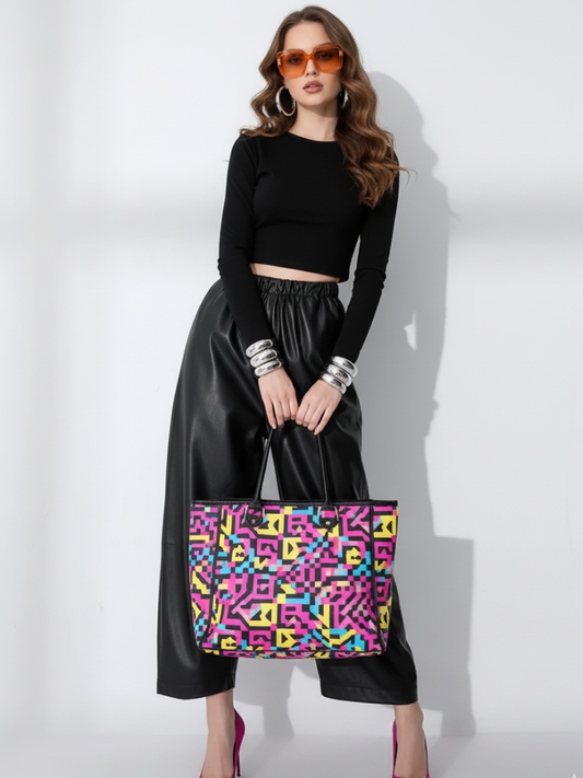 Wall Street PU Wide-Leg Pants