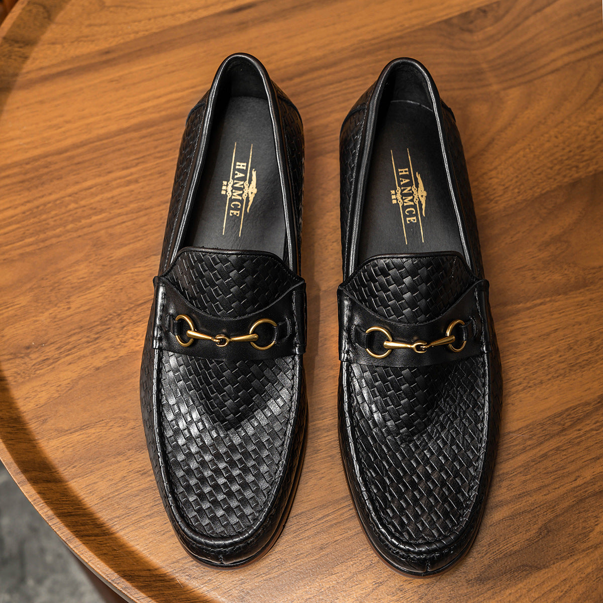 Men’s Woven Leather Loafers