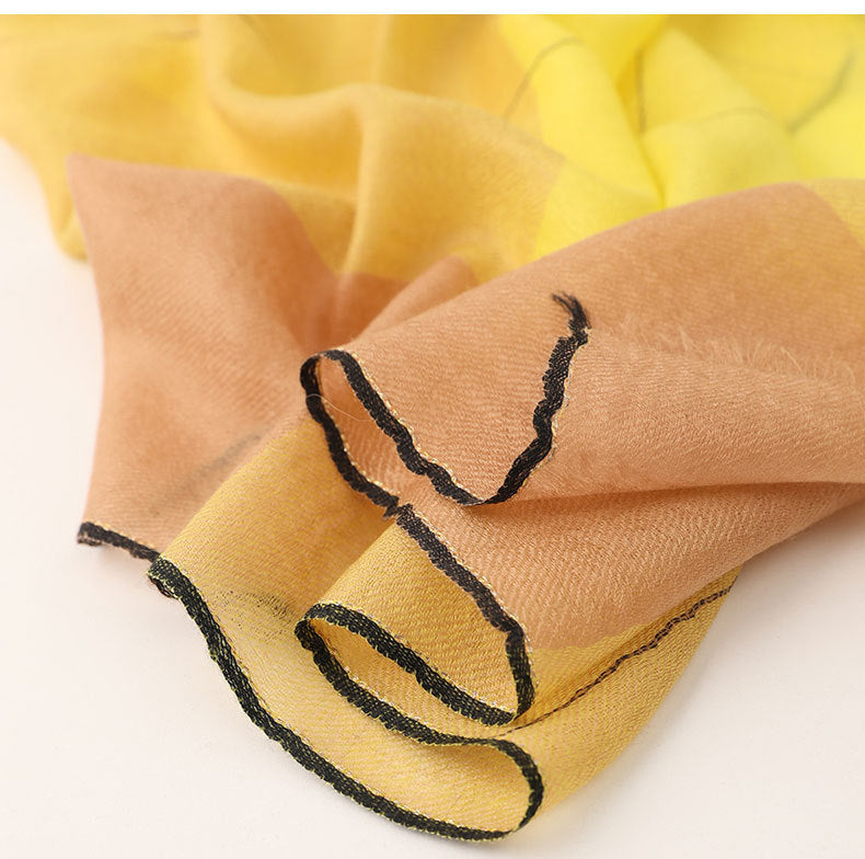 Long Plaid Woven Scarf