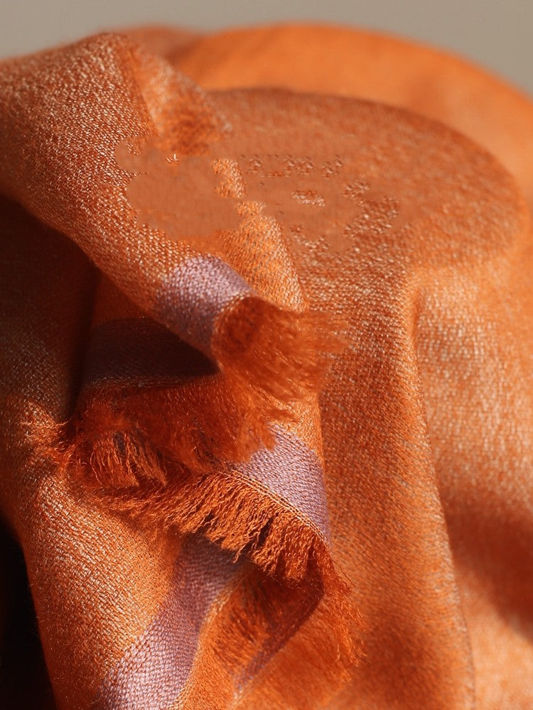 Cashmere Scarf with Velvet Ring