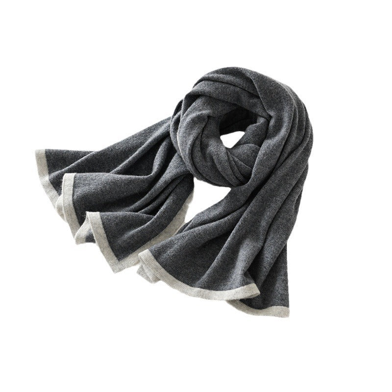 Color-Block Knit Long Scarf