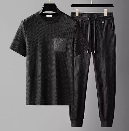 Men’s Ice Silk Houndstooth Set
