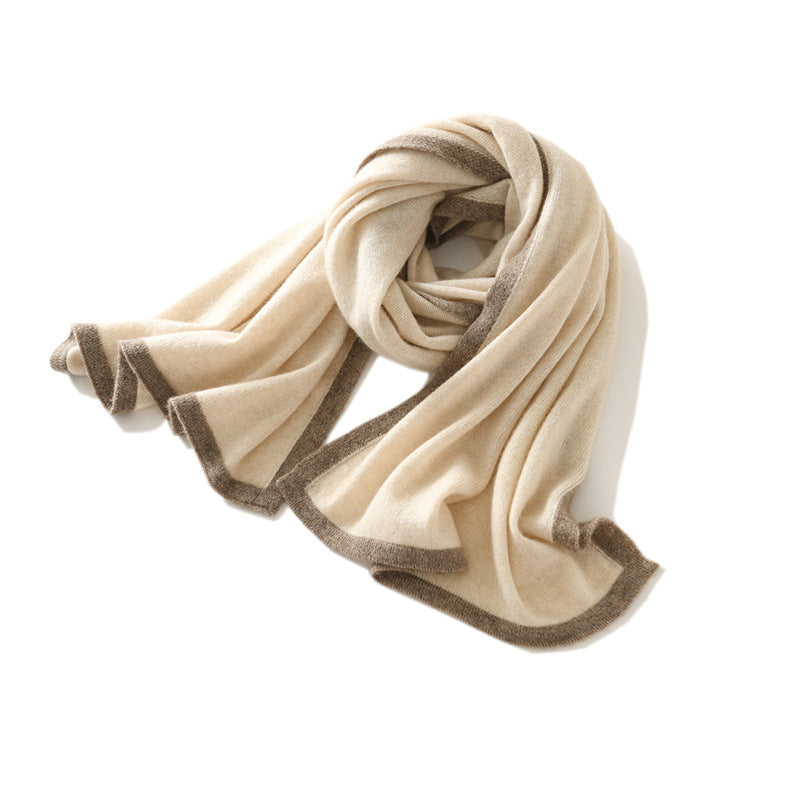 Color-Block Knit Long Scarf
