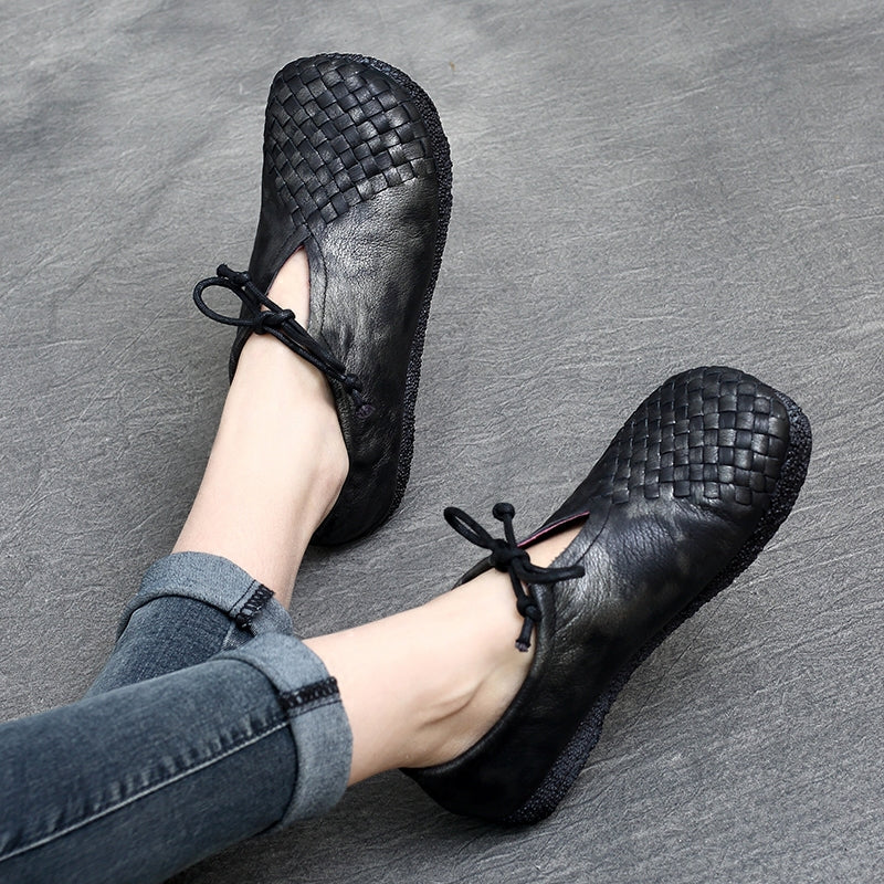 Artisan Woven Leather Flats