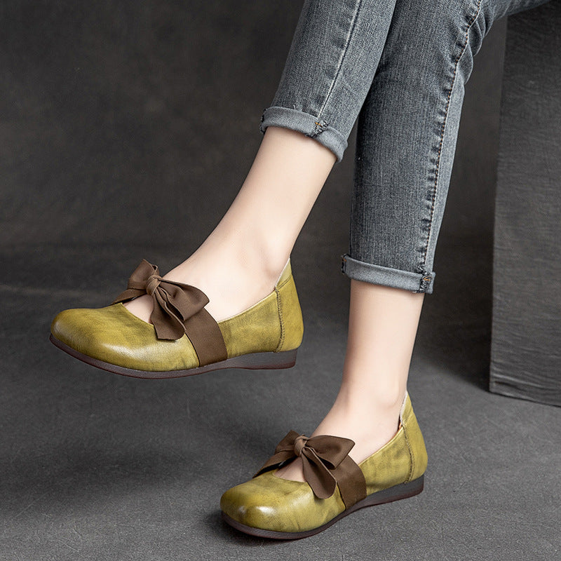 Leather Bow Flats