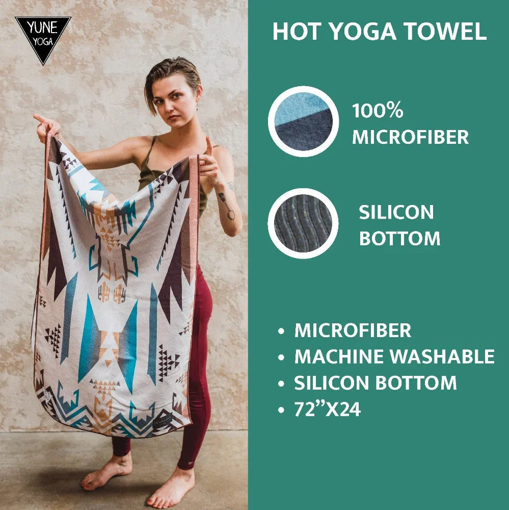 Yoga Towel | Lightweight | Turquoise | Silicon Non Slip Nubs | Microfiber
